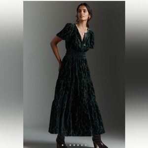 Anthropologie The Somerset Velvet Maxi Dress